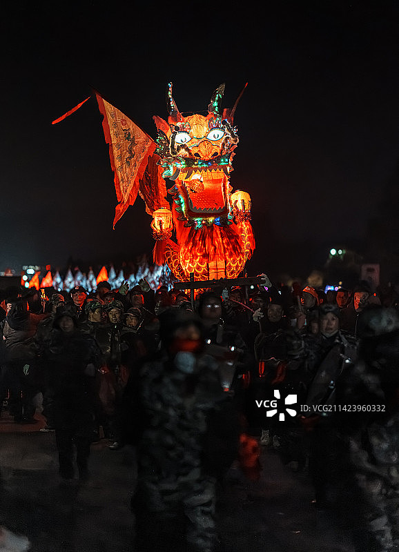 元宵夜，群龙舞天图片素材