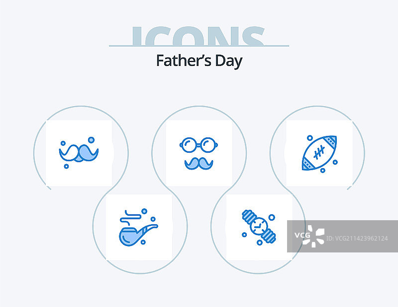 父亲节蓝色图标包5：爸爸图标设计图片素材