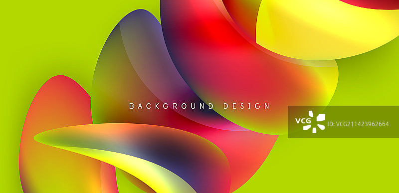 漂亮的液体形状与流体颜色抽象图片素材