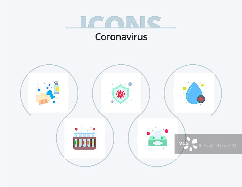 冠状病毒扁平图标包5图标设计图片素材