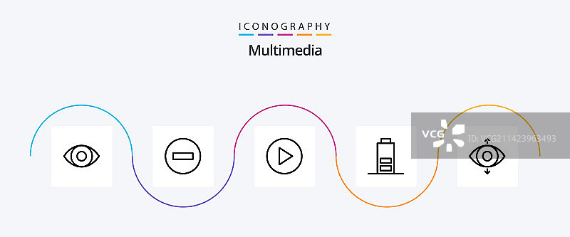 多媒体线性图标包（含视图）图片素材