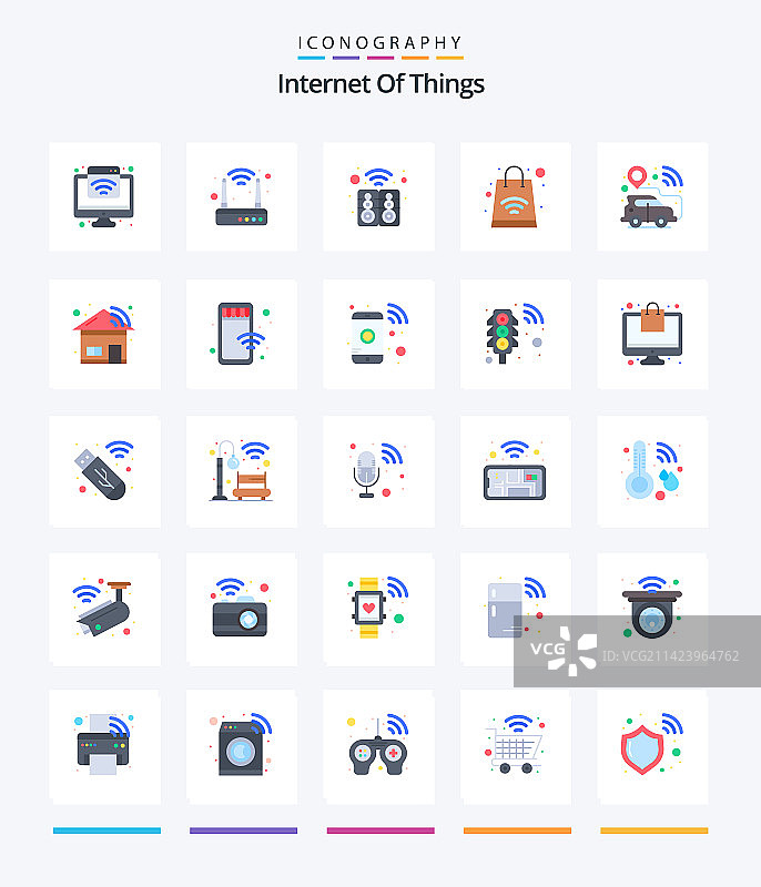 创意物联网25个扁平图标包图片素材