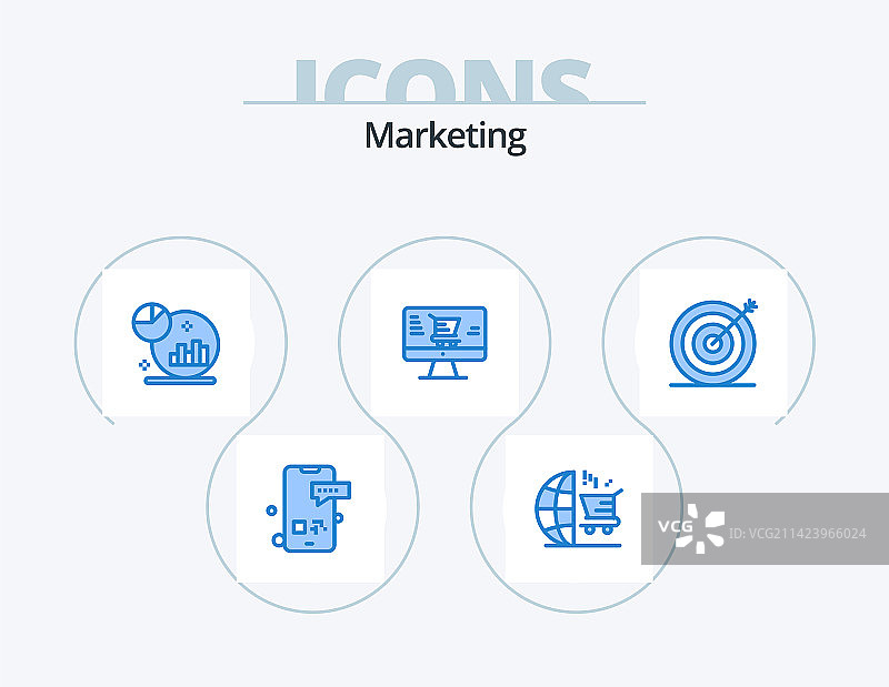 营销蓝色图标包：目标设计图片素材