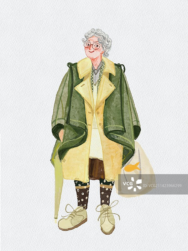 时尚奶奶穿搭图片素材