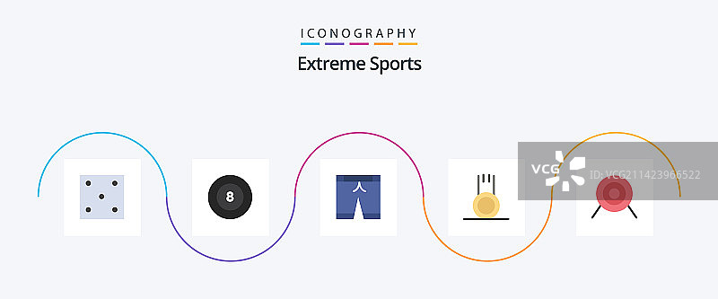 运动扁平风5图标包图片素材