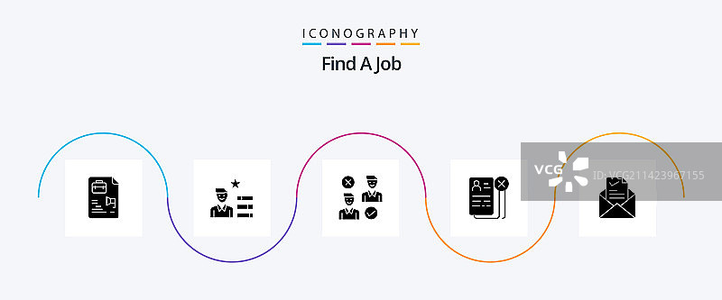 寻找工作岗位：简历图标包图片素材