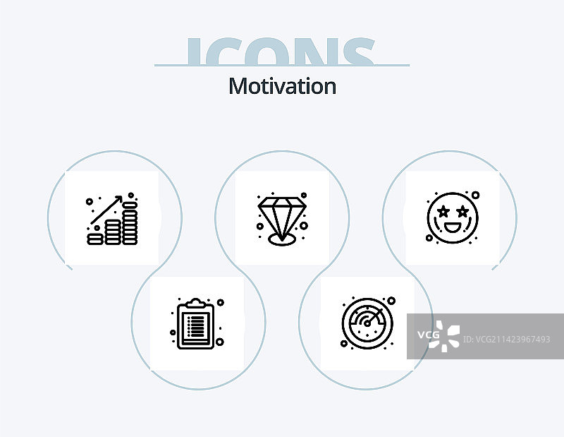 动机线性图标包：任务完成图片素材