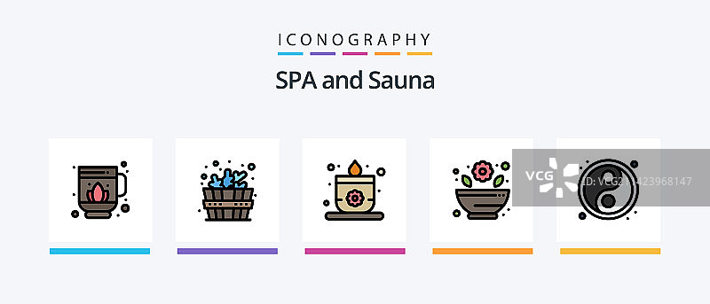 包含莲花的桑拿线条填充5图标包图片素材