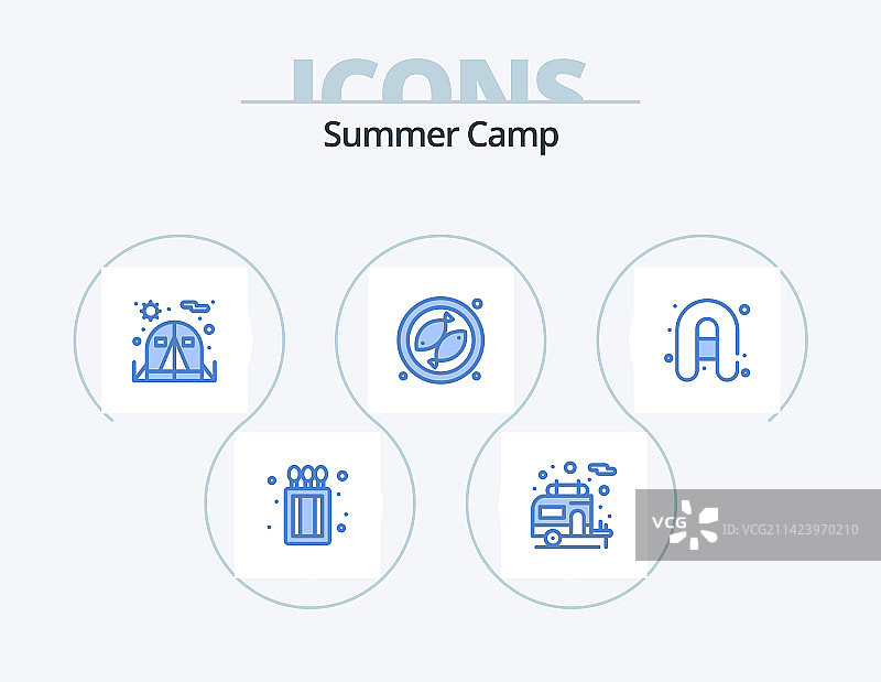 夏令营蓝色图标包5图标设计帐篷图片素材