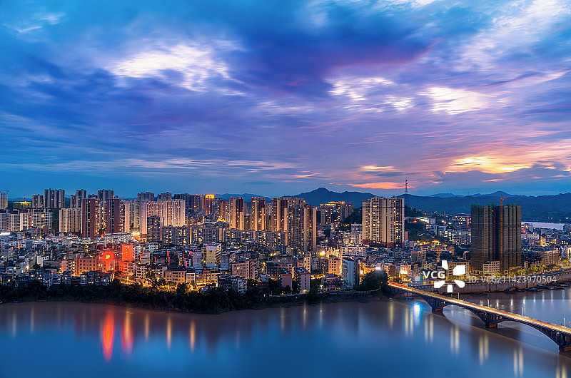 梧州藤县夜景图片素材