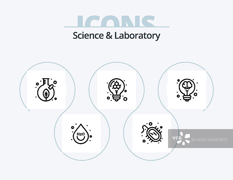 科学线性图标包5之灯泡设计模型图片素材