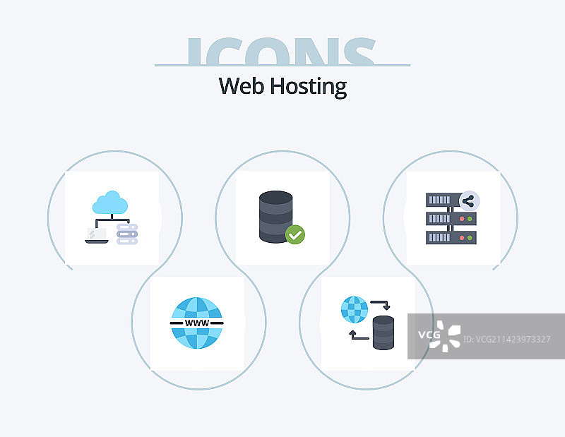 扁平风格网页主机图标包5：网络设计图片素材