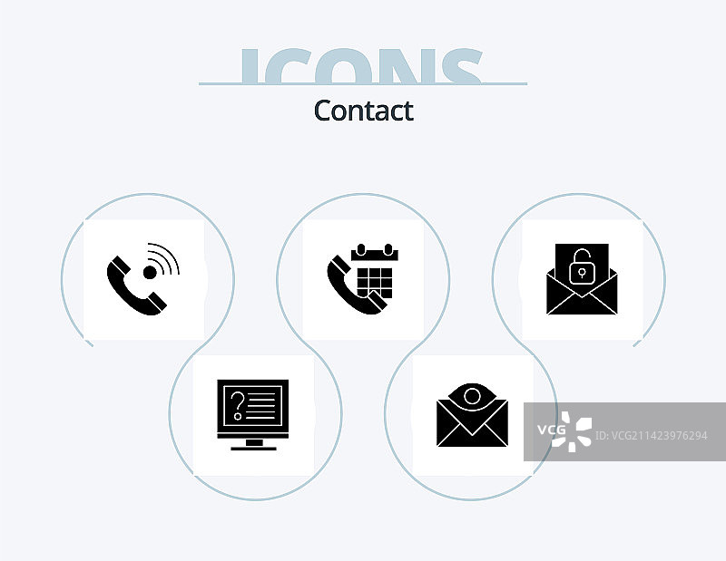 联络方式图标合集5个设计呼叫图标图片素材
