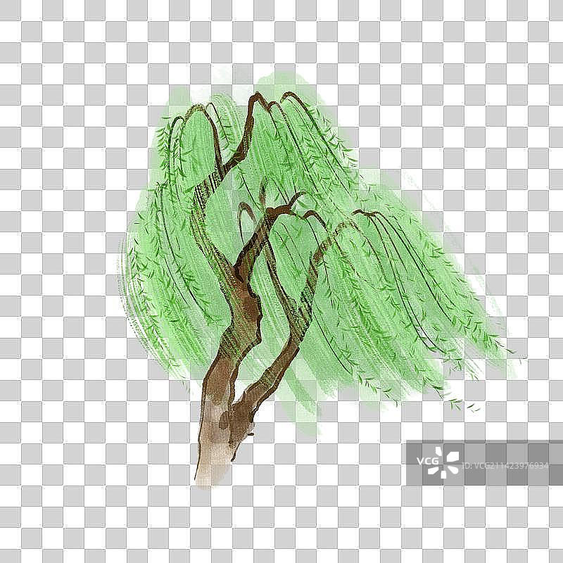 一棵柳树元素图片素材