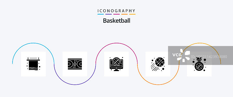 包含最佳篮球字形图标的5个合集图片素材
