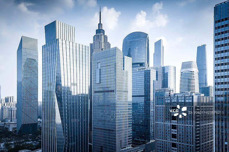 广东省广州市城市CBD摩天大楼白昼建筑群图片素材