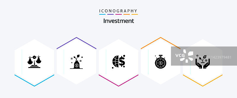 投资图标字形包（25个）图片素材