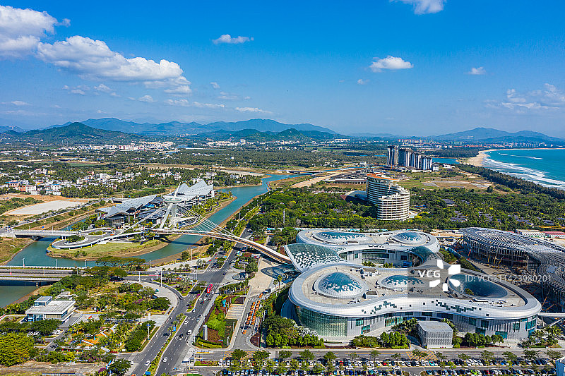航拍海南三亚国际免税城 三亚海棠湾免税购物中心 地标建筑图片素材