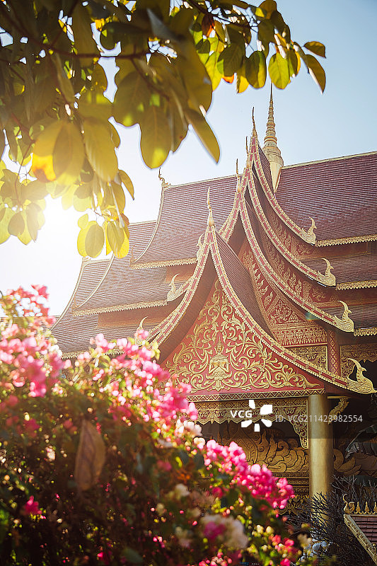 曼听公园的寺庙图片素材