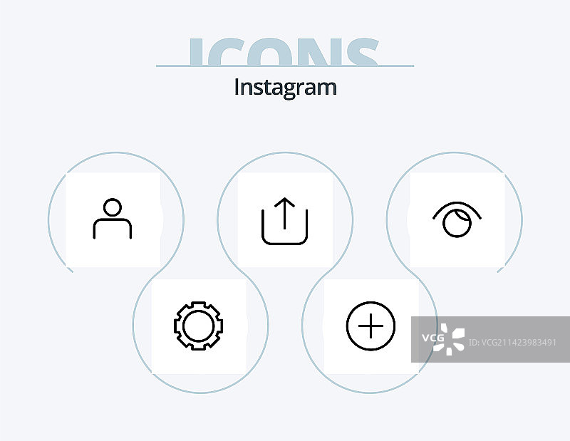 Instagram线性图标包设计图片素材