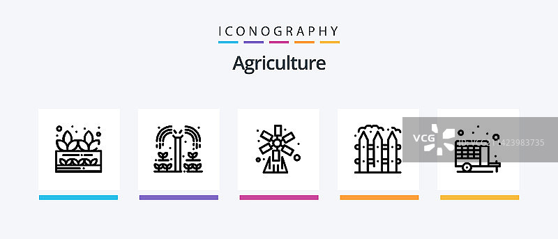农业线条5图标包，包括农业图片素材