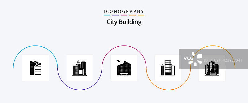 城市建筑标志字形图标包图片素材
