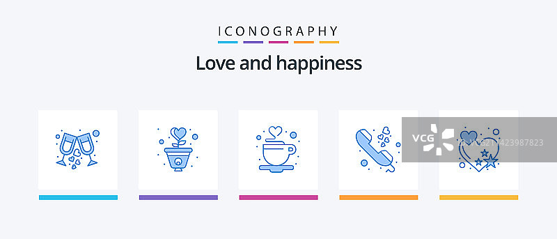 蓝色爱心图标包图片素材