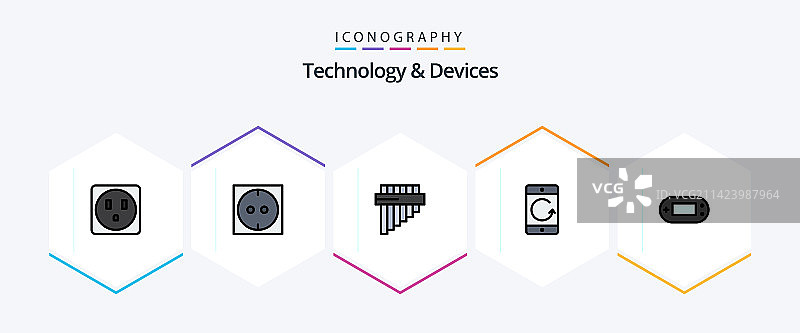 设备填充线性图标包（共25个）图片素材