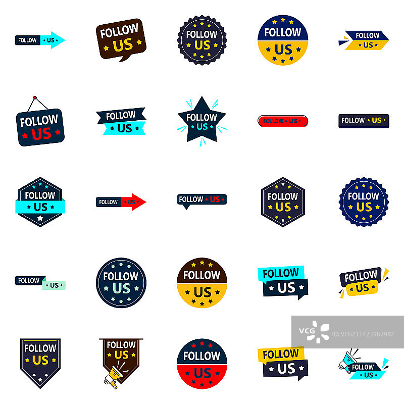 25个专业设计的“关注我们”banner图片素材