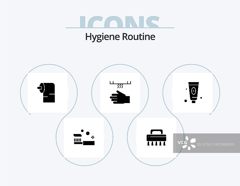 卫生习惯字形图标包设计图片素材