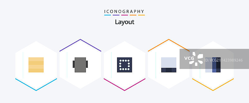 布局设计25个扁平图标包图片素材