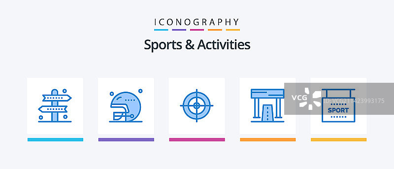 包含的体育和活动蓝色5图标包图片素材