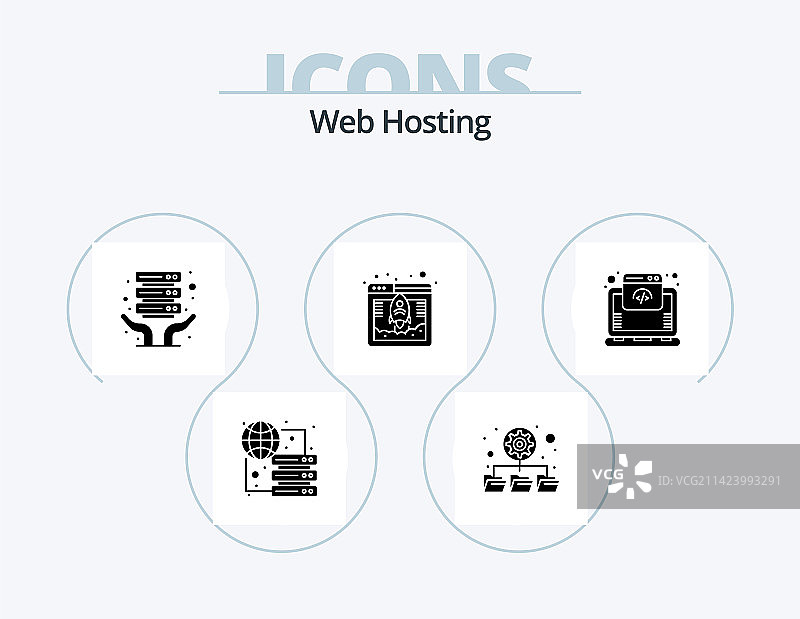 Web托管字形图标5个图片素材