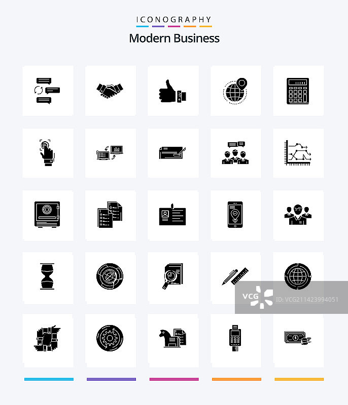 创意现代商务25个黑色字形图片素材