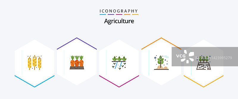农业25扁平图标包含小麦图片素材