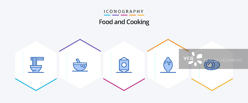 美食蓝色图标包25个 - 椰子图片素材