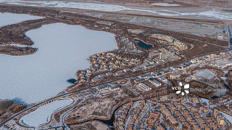 甘肃张掖宾馆雪景20230221图片素材