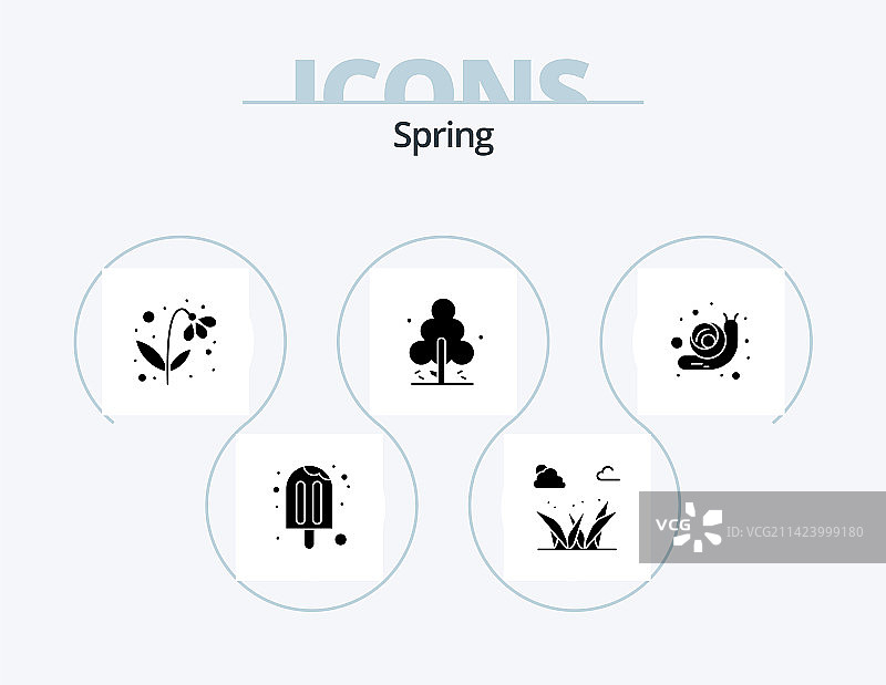 Spring Glyph图标包5动物图标设计图片素材