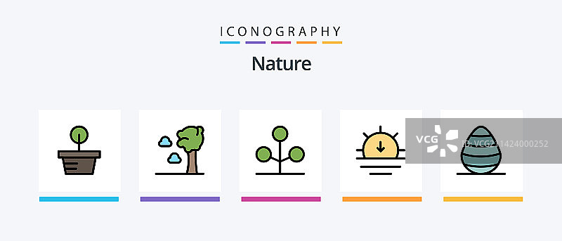 自然系列填充5图标包，含日落图片素材