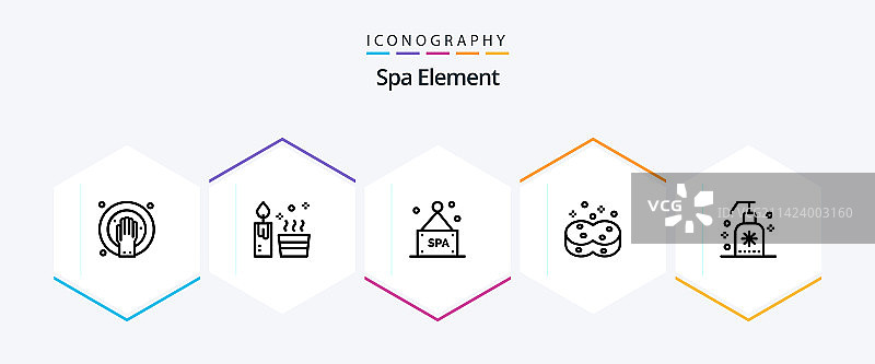 25个SPA元素线条图标包含肥皂图片素材