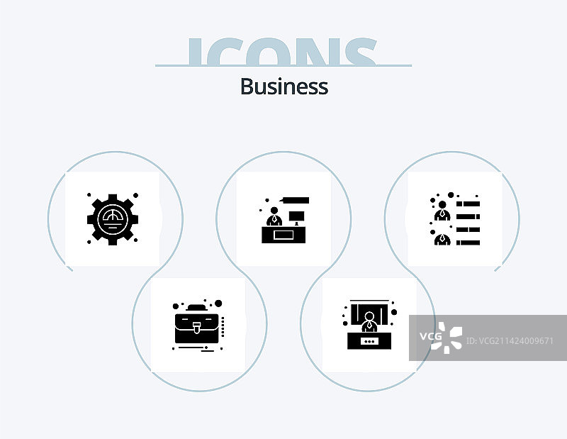商业标志图标包5个图标设计增长图片素材