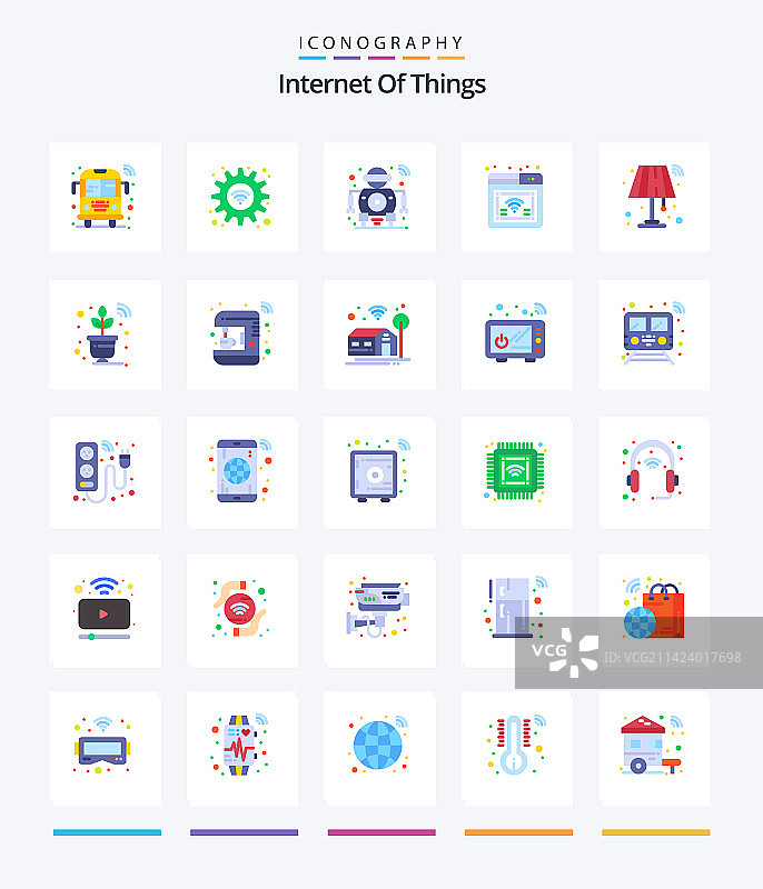 创意物联网25个扁平图标包图片素材