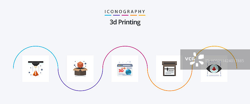 3D打印扁平图标包（含模型眼睛）图片素材
