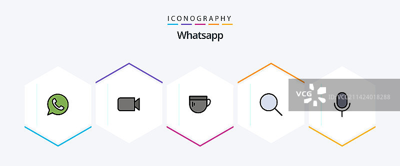 包含的WhatsApp 25填充线图标包图片素材