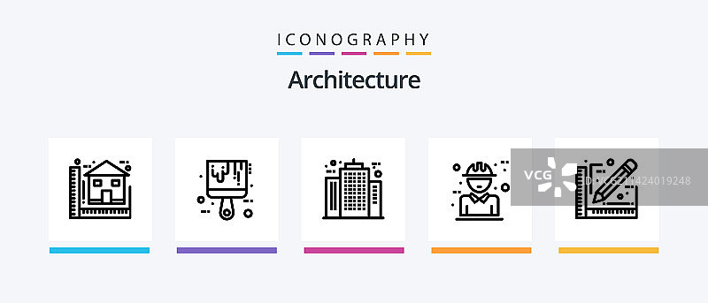 包含创意的建筑线条图标包图片素材