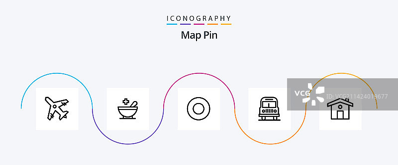地图定位标志线条图标包，包含服务图片素材