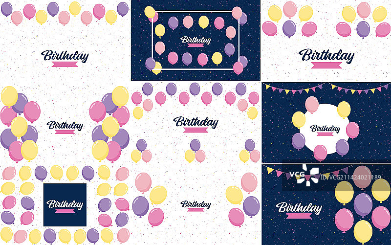 醒目几何字体生日快乐图片素材