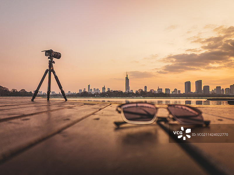 南京玄武湖落日搭配图片素材