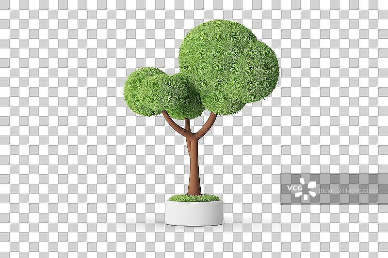 树木三维插画图片素材