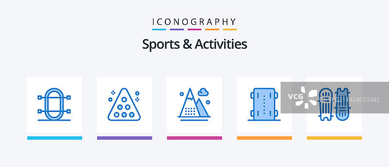 包含的体育和活动蓝色5图标包图片素材